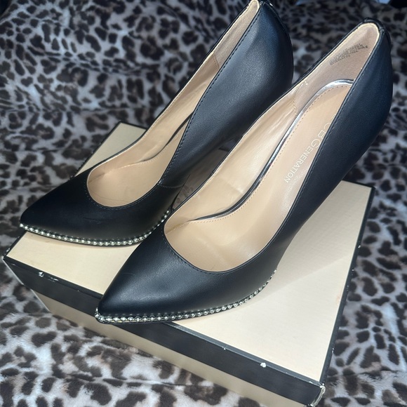 BCBGeneration Black Heels with Silver Studs - Picture 5 of 9